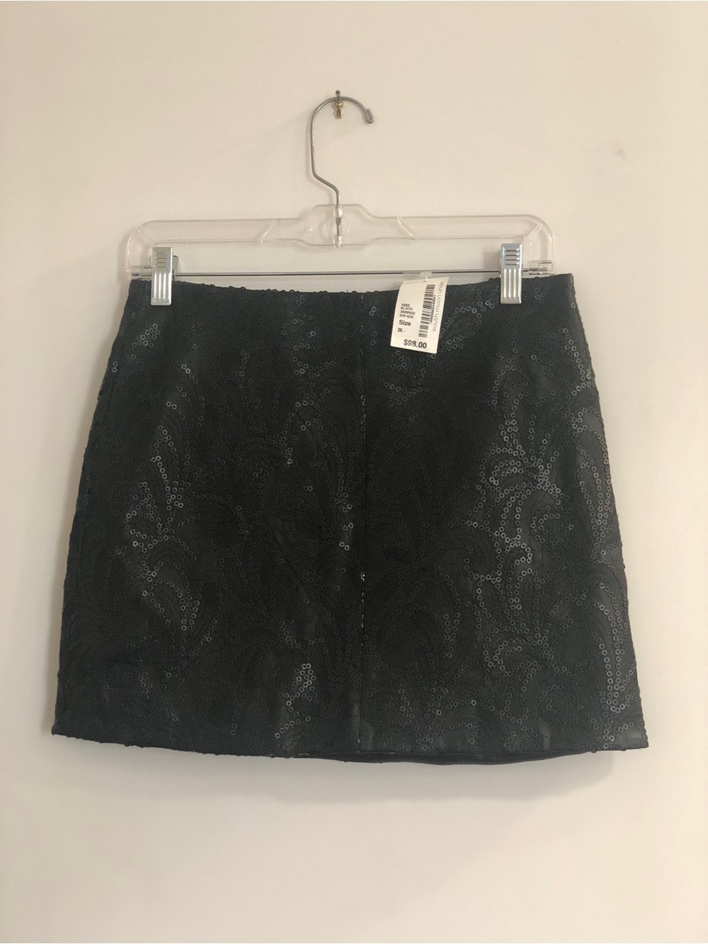 Blank NYC Black Sequin Mini Skirt